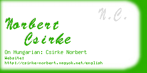 norbert csirke business card